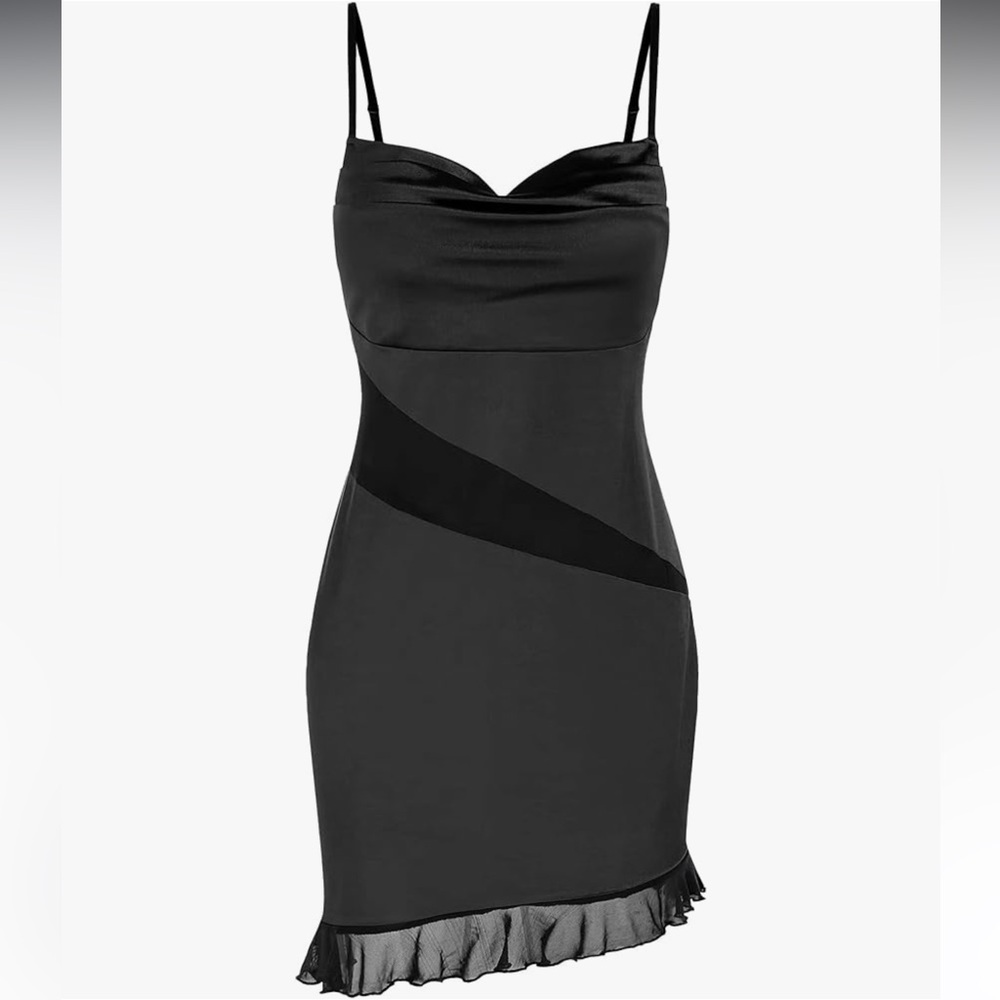 ZAFUL Sexy Satin Black Mini Dress